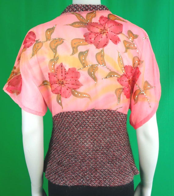 Vintage Retro Y2K Clothing Apparel Cable Knitwear Button Blouse Top Shirt Floral Pink Red Black Wedding Party Evening Formal Casual Gift