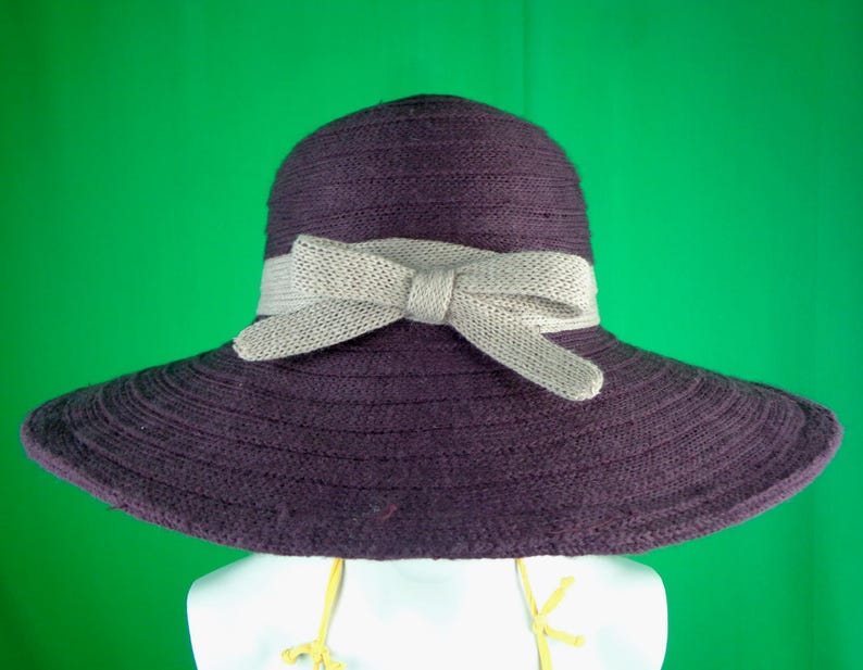 Purple Sun Handmade Casual Hat Bow Accent, Fold Brim (22.5") Chapel Capulet Fashion Accessory image 7