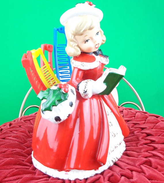 Vintage Retro Napco Planter Vase 1956 Christmas Holiday Statue Figurine Center Piece Home Accent Decor Collector Keepsake Memento Party Gift