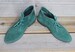 1980s 1990s Vintage Retro Womens Shoes Boots Size 9 Green Suede Ankle High Top Point Toe Flat Chukka Casual Booties Hipster New Wave Preppy 