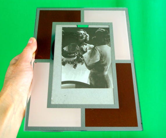 Antique Vintage 1920s 30s Mirror Picture Portrait Table Top Frame Wedding Party Everyone Gift Mementos Keepsake Home Live Room Decor 4 by 6