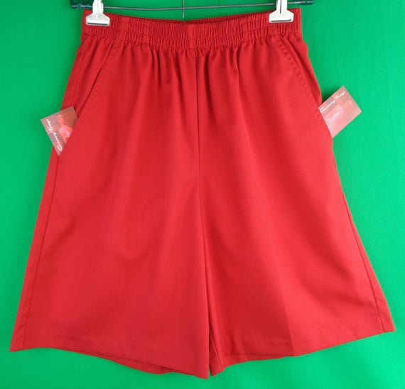 Vintage Retro Clothing Apparel Jantzen Bermuda Short Pants 1960s 1970s S 10 Lipstick Red Golfer Sailor Boater Coastal Casual Sport-wear Gift