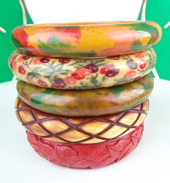 Vintage Slide Bangle Bracelet, 60s-70s Scandinavian Style Jewelry Deichman Copenhagen Cinnabar Accessory Gift