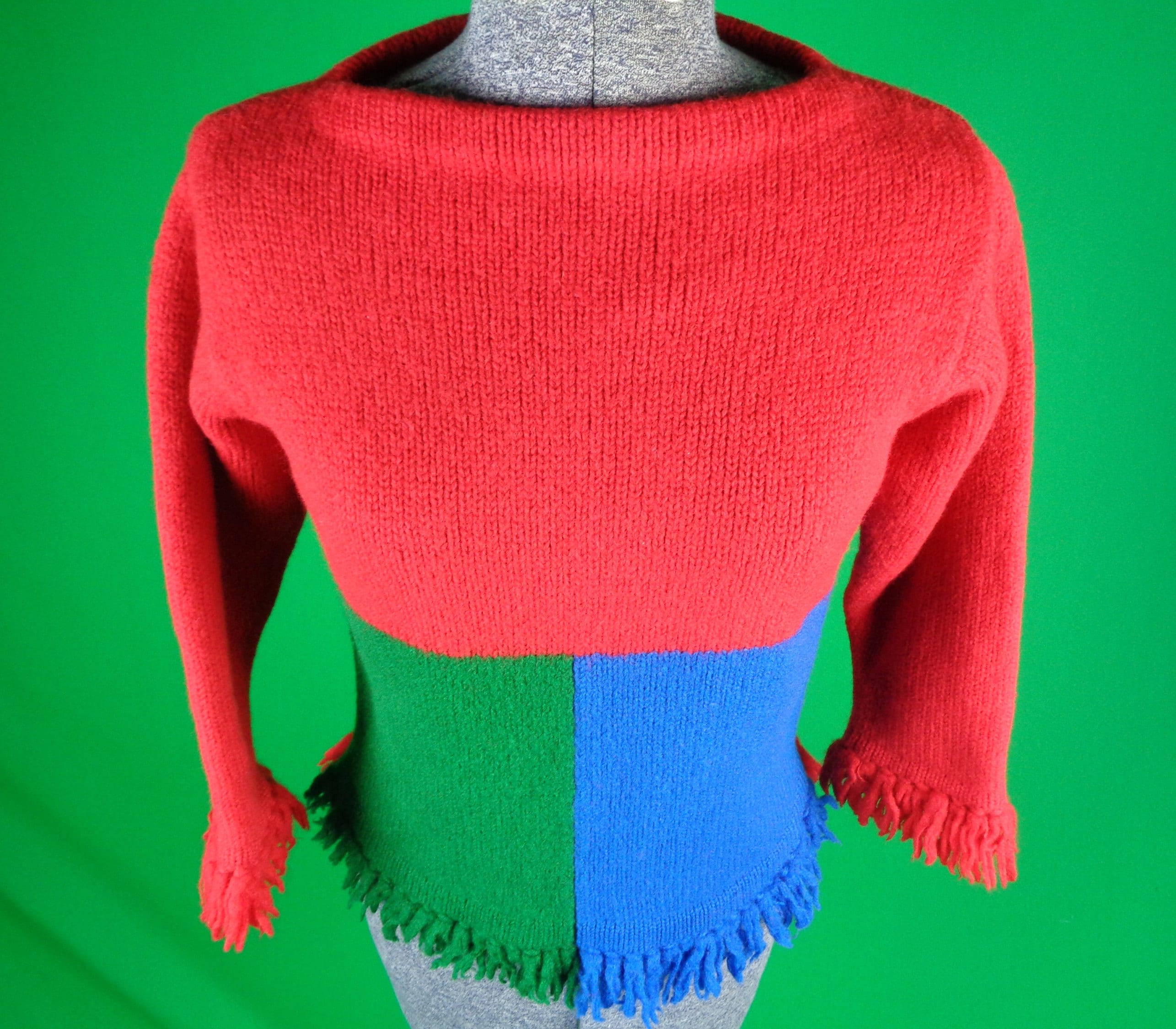 Vintage Retro White Stag Clothing Pullover Wool Sweater Knitwear 1950s 1960s Red Blue Green XS Small Mid Century Fringe Pixie Gift Casual Etsy Canada
