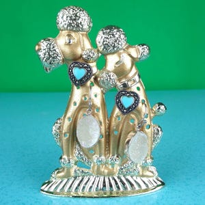 Vintage Retro Französisch Torino Pudel Schmuckschatulle Durchbohrte Ohrringhalter 1950er Jahre 1960er Jahre Mid Century Aufbewahrung Sammlergeschenk Mementos Andenken
