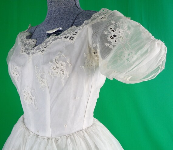 Vintage Retro Womens Girls Clothing White Dress B… - image 3