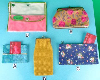 Vintage Retro Money Coin Purse Wallet Clutch Pouch Eyewear Glass Case Slipper Hankie Holder Storage 50s 60s Mid Century Party Evening Gift