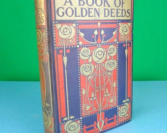 Antikes viktorianisches Buch von 1864: Goldene Taten, dekoratives Hardcover Literatur Fiction Geschenk Andenken