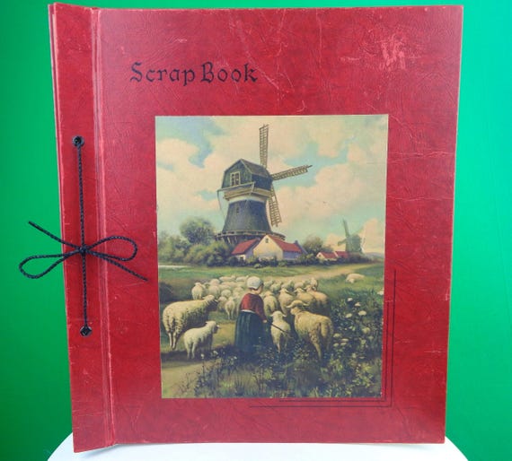Vintage Antique Scrapbook Album 1920s 1930s Holland Journal Stationary Paper Book Home Accent Decor Party Gift Collector Keepsake Memento