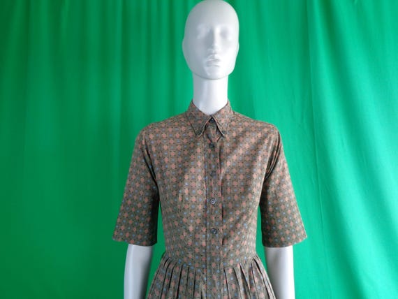 Vintage Retro Clothing Apparel Serbin Shirt Shift Pleat Dress 1950s 60s Mid Century S Wedding Party Evening Formal Casual Gift Flier De Lis