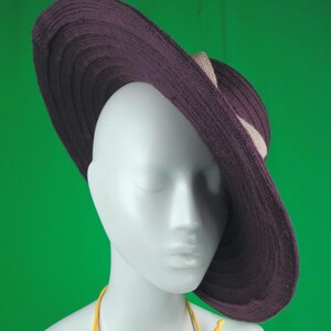 Purple Sun Handmade Casual Hat Bow Accent, Fold Brim (22.5") Chapel Capulet Fashion Accessory image 4