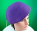 1940s 50s WW2 Vintage Mid Century Retro Accessorie Womens New York Creations Purple Wool Beret Tam Cap Top Mini Evening Wedding Hat 22 1/2' 