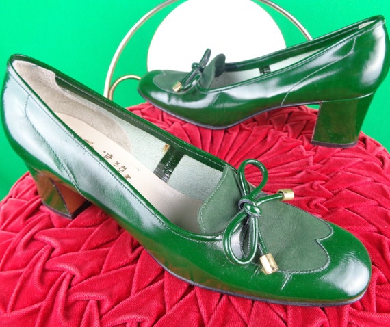 Womens Girl Amalbi Green Patent Suede Leather Mar… - image 1
