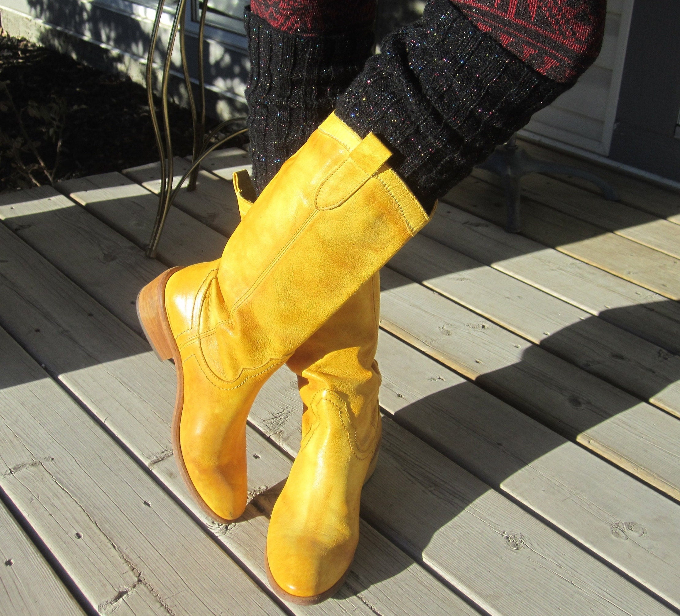 Christian Louboutin Boots Riding Knee High Spike Studded Tall Box Flat  Patent