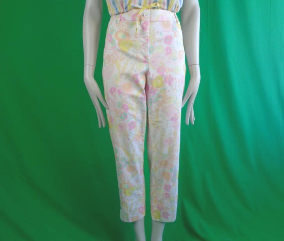 Y2K Clothing Apparel Talbots Straight Crop Pants Trouser Size 8 Wedding Party Evening Formal Casual Gift Whimsical Pastel Silhouette Coastal