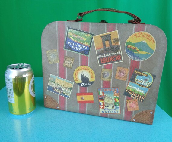 Vintage Retro style Storage Travel Suitcase Luggage Labels Handbag Purse Jewelry Organization Wedding Party Evening Gift Accessorize