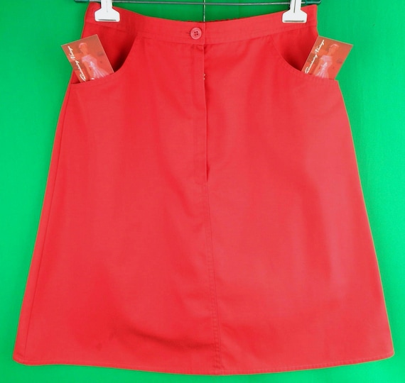 Vintage Red Zip-Up Skort: 1960s-70s Bronsport Sailor Skirt Golfer Short Pants Coastal Bloomers Gift