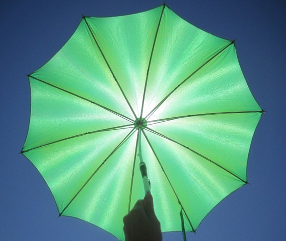 Womens Mens Rain Accessorie Green Umbrella Paraso… - image 1