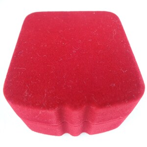 Vintage Retro Jewelry Earring Studs Pin Box Storage Organization Collectible Keepsake Wedding Party Gift Square Red Velvet Satin Birthday