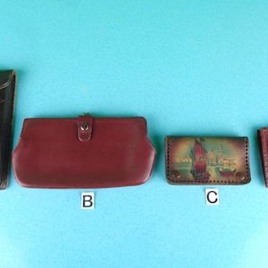 Monedero vintage retro antiguo unisex Sokkisha, tarjetero, dinero, monedas, década de 1930, 1940, 1950, accesorios antiguos de regalo de fiesta de mediados de siglo de la Segunda Guerra Mundial