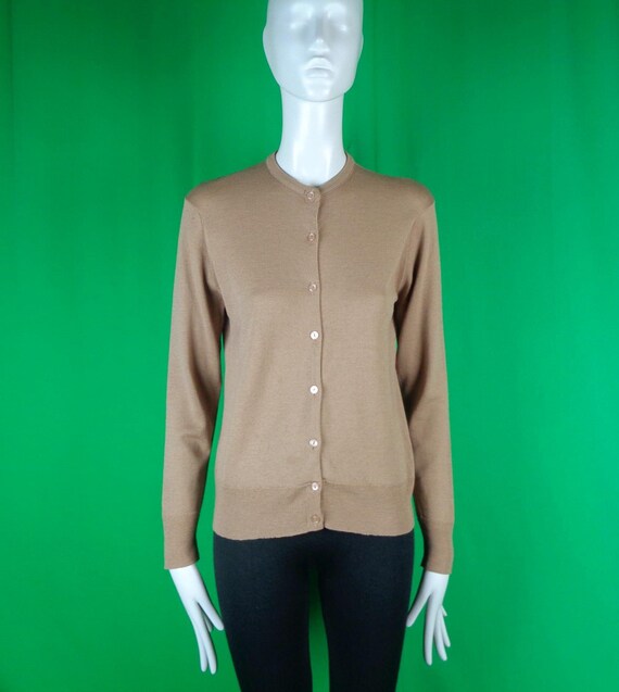 Vintage Wool Button Cardigan: 1950s Mid-Century Knit Sweater Top Paris Star Gift