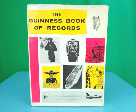 Vintage Retro 1964 Guinness Book Of Records Mid Century Non Fiction Hard Cover History Literature Collectors Edition Home Table Decor Gift