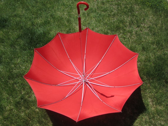 1950s 60s Vintage Mid Century Retro Umbrella Wome… - image 2