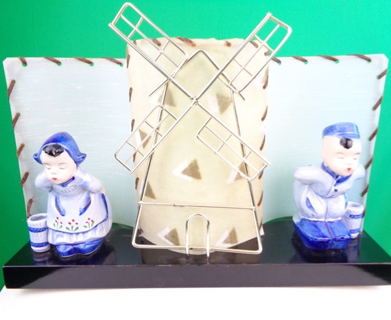 Vintage Retro Holland Table Desk Lamp Night Light 1950s 1960s Mid Century Delft Doll Girl Boy Fibre Glass Shade Home House Decor Gift Tested