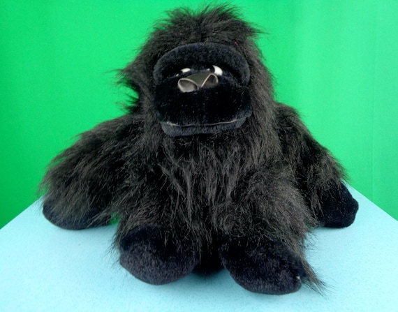 Vintage Retro 10" Black Stuffed Animal Plushie Ape Monkey Gorilla Chimp Stuffy Toy 1980s 1990s San Francisco Party Everyone Birthday Gift