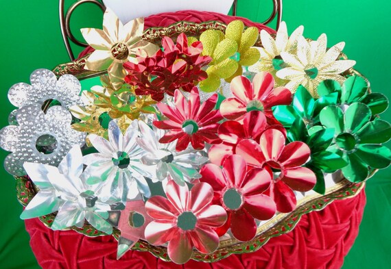 Vintage Tree Light Reflectors: 1940s-50s Christmas Decor Mid Century Holiday Accent Decorations Gift