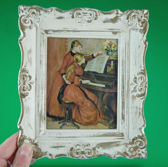 Vintage Retro Renoir Piano Lesson 1889 Wall Hang Portrait Picture Frame Visual Art 50s 60 Mid Century Modern Home House Accent Keepsake Gift