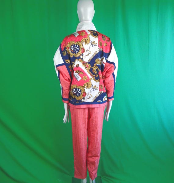 Tuta da ginnastica vintage retrò anni '80-'90 in stile nautico