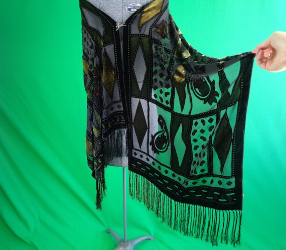 Vintage Retro Besarani London Milano Silk Shawl: 1990s Paisley Argyle Scarf Wrap Gift Accessorize