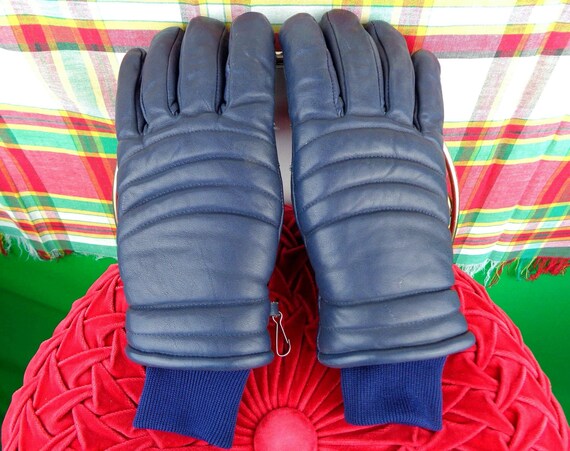 Vintage Retro 70s/80s Ski Gloves: Navy Blue Winter Sportswear Gift Snow Unisex Accessorize