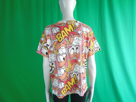 Vintage Retro Clothing Apparel Disney Daisy Donald Duck Pullover Top Tee T Shirt Blouse Bam Love Cartoon Character Pop Art L Casual Gift