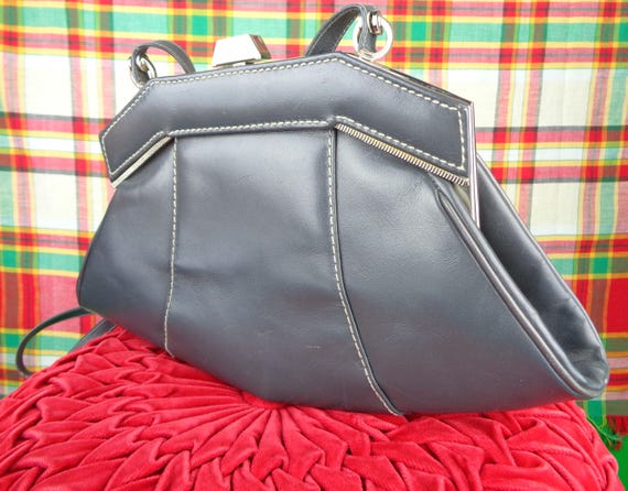 Vintage Coret Montreal Gray Leather Suede Purse: 1940s-50s Shoulder Handbag Top Handle Clutch Gift