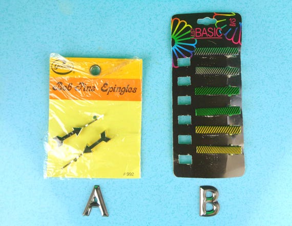 Vintage Retro Goody 75 Basic 90s Bobby Pins Hair Accessory Slides Barrettes Enamel Green Arrows Personal Care Bath Beauty Wedding Party Gift