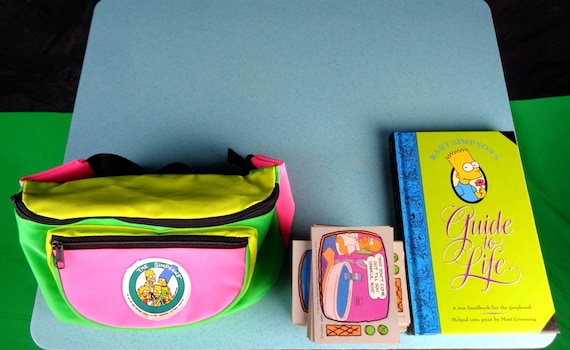 1993 Bart Simpson's Guide to Life: Illustrated Handbook & 1990 Fanny Pack Hip Sack TradingCards