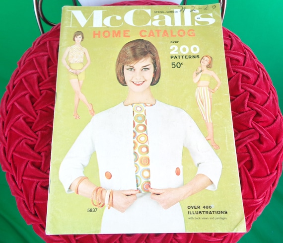 Vintage Retro McCall's Spring Summer Home Catalog Sewing Book Magazine 61 60s Mid Century 200 Plus Pattern Fashion Yardage Backview Pattern