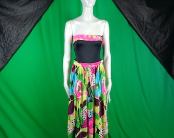 Summer Midi Unique Festival 1960s-70s Skirt Floral Print Vintage Retro Clothing Party Formal Casual