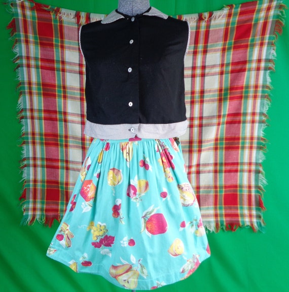 Vintage Retro Clothing Mini Scooter Skirt Cotton … - image 1