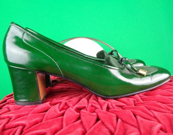 Womens Girl Amalbi Green Patent Suede Leather Mar… - image 4
