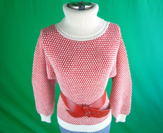 Womens Girls Clothing Red White Pullover Turtle N… - image 7