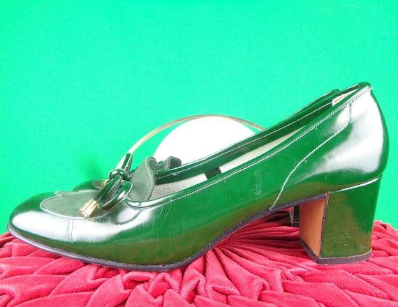 Womens Girl Amalbi Green Patent Suede Leather Mar… - image 6