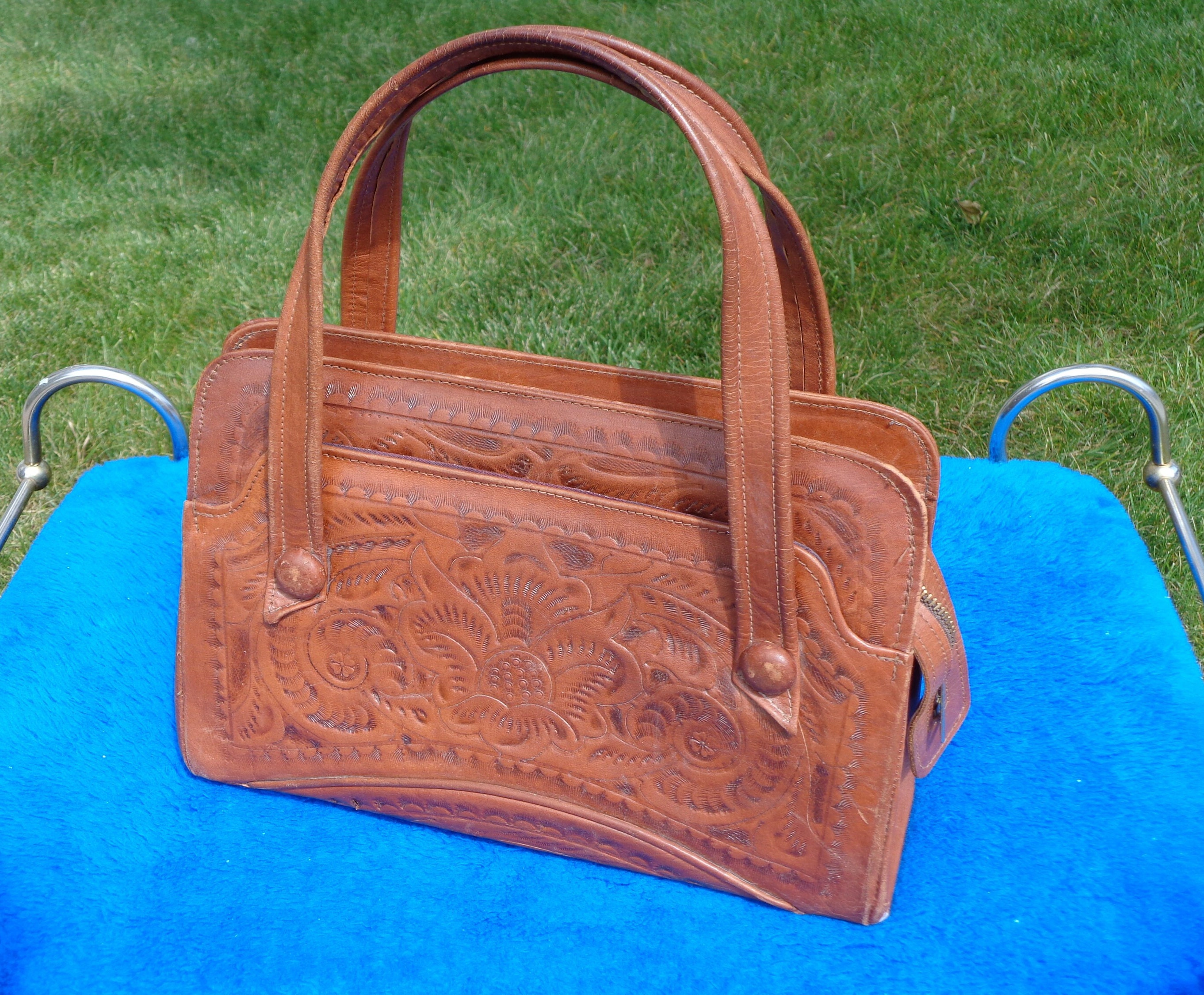 Vintage Leather Flores Bag munimoro.gob.pe