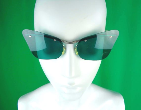 Vintage Solarex Green Lenses Sunglasses: 1950s-60s Mid Century Eyewear Curve Frames Sunnies Gift Accessory