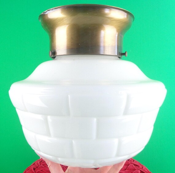 Vintage Pendant Light: 60s-70s Ceiling Mount Shade - Semi Flush Milk Glass Decor Gift