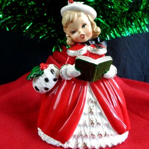 Vintage Napco Christmas Caroler Planter: 1956 Holiday Decor Center