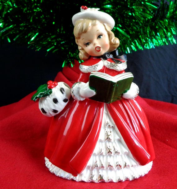Vintage Napco Christmas Caroler Planter: 1956 Holiday Decor Center Piece Collectible Keepsake Memento Gift