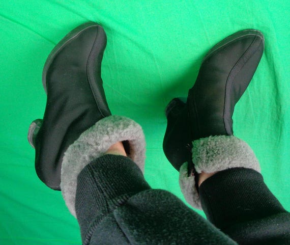 Vintage Retro Goodyear Black Gray Shoe Covers Ankle Rubber Boots Booties 1940s 1950s Mid Century US CAN 6 Formal Casual Evening Party Gift